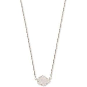 Kendra Scott Tess Pendant Necklace for Women, Fashion Jewelry(RHODIUM – IRIDESCENT DRUSY)