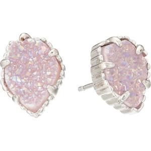 Kendra Scott Tessa Stud Earrings for Women, Fashion Jewelry(Rhodium/Iridescent Drusy)