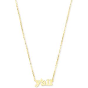 Kendra Scott Y’all Pendant Necklace in 18k Gold Vermeil, Fine Jewelry for Women