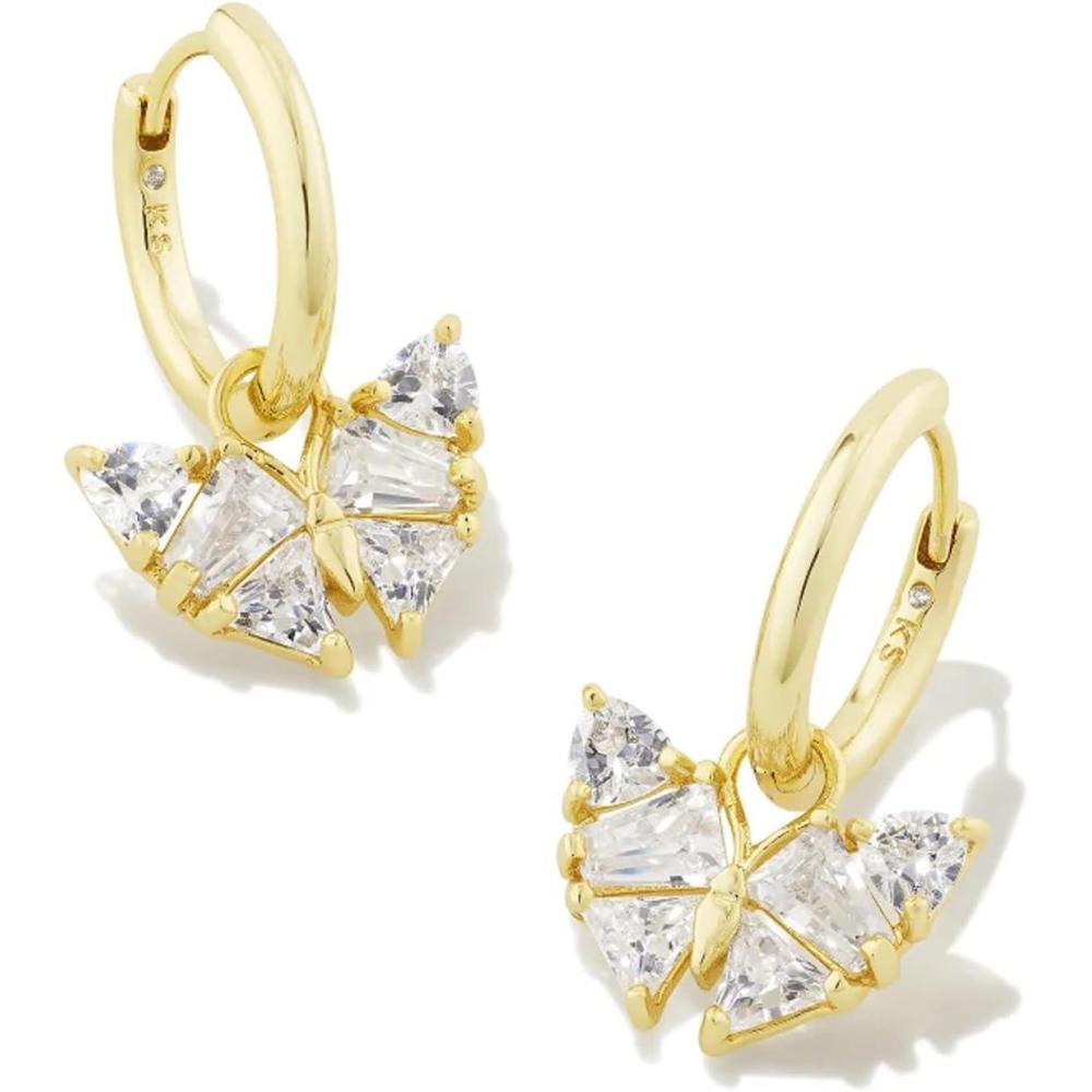 imageKendra Scott Blair 14k GoldPlated Butterfly Huggie Earrings in White Crystal Fashion Jewelry for Women