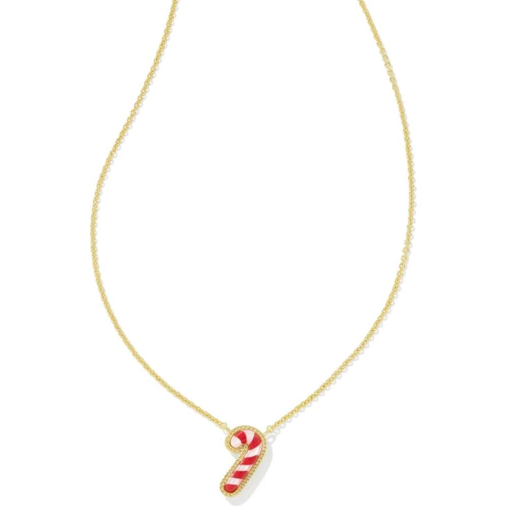imageKendra Scott Candy Cane Pendant Necklace 14k Gold Plated Brass Fashion Jewelry for Women