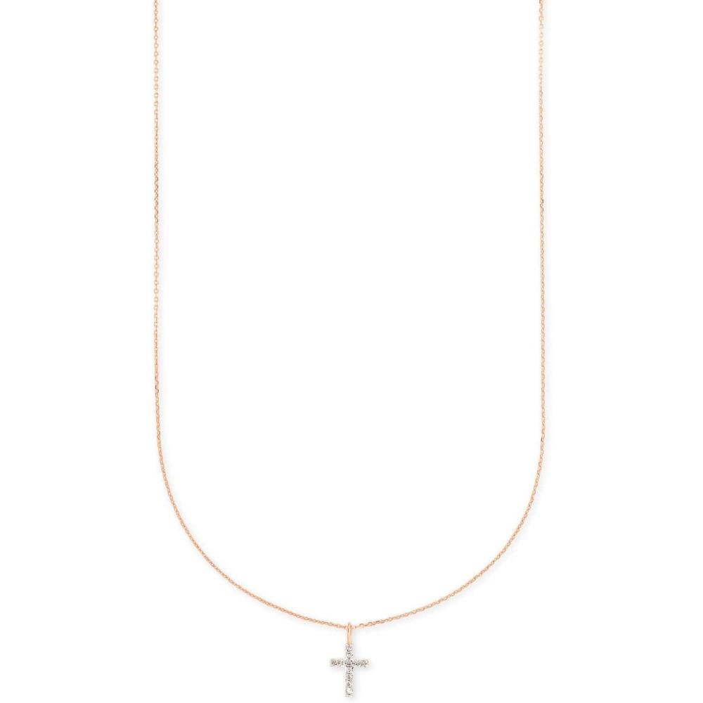imageKendra Scott Cross Necklace in 14k Rose Gold Fine Jewelry for Women White Diamond