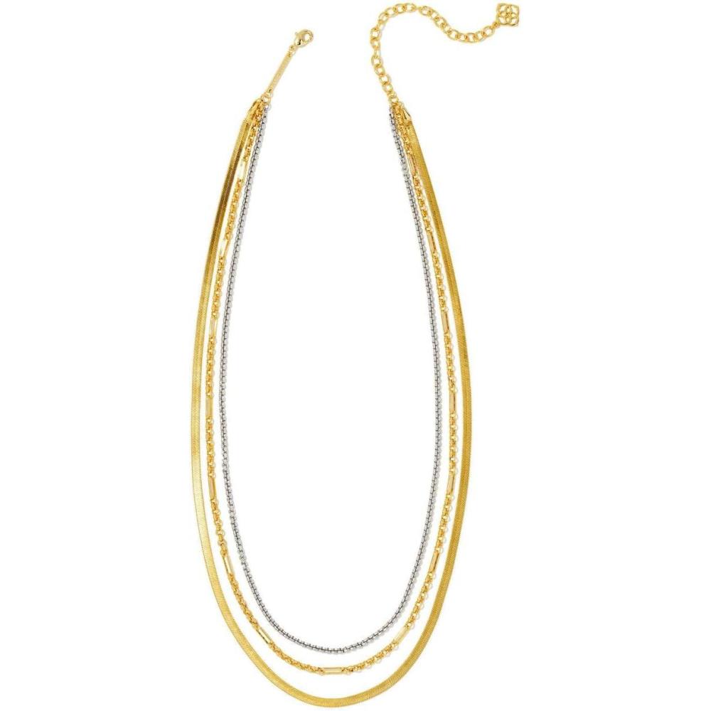 imageKendra Scott Taytum Multi Strand Necklace in SilverPlated Brass Fashion Jewelry for Women Mixed Metal