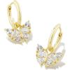 Kendra Scott Blair 14k Gold-Plated Butterfly Huggie Earrings in White Crystal, Fashion Jewelry for Women