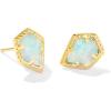 Kendra Scott Framed Tess Stud Earrings, Fashion Jewelry for Women(GOLD LUSTER – LIGHT BLUE OPAL)