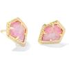 Kendra Scott Framed Tess Stud Earrings, Fashion Jewelry for Women(GOLD LUSTER – ROSE PINK OPAL)