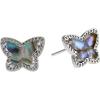 Kendra Scott Lillia Butterfly Stud Earrings for Women, Fashion Jewelry, Rhodium-Plated Over Brass, Iridescent Abalone