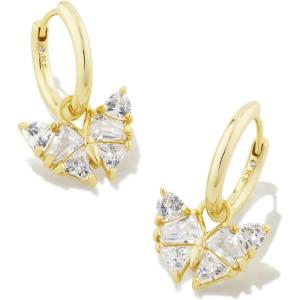 Kendra Scott Blair 14k Gold-Plated Butterfly Huggie Earrings in White Crystal, Fashion Jewelry for Women