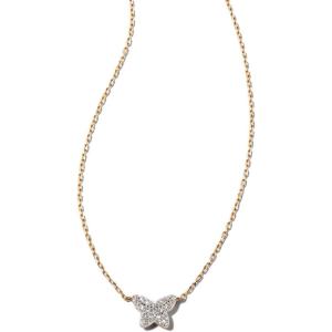 Kendra Scott Butterfly 14k Yellow Gold Necklace in White Diamond, Fine Jewelry for Women