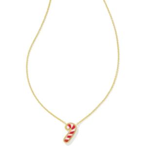 Kendra Scott Candy Cane Pendant Necklace, 14k Gold Plated Brass, Fashion Jewelry for Women