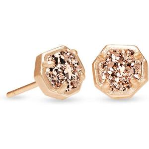 Kendra Scott Nola Stud Earrings for Women, Fashion Jewelry(ROSE GOLD – ROSE GOLD DRUSY)