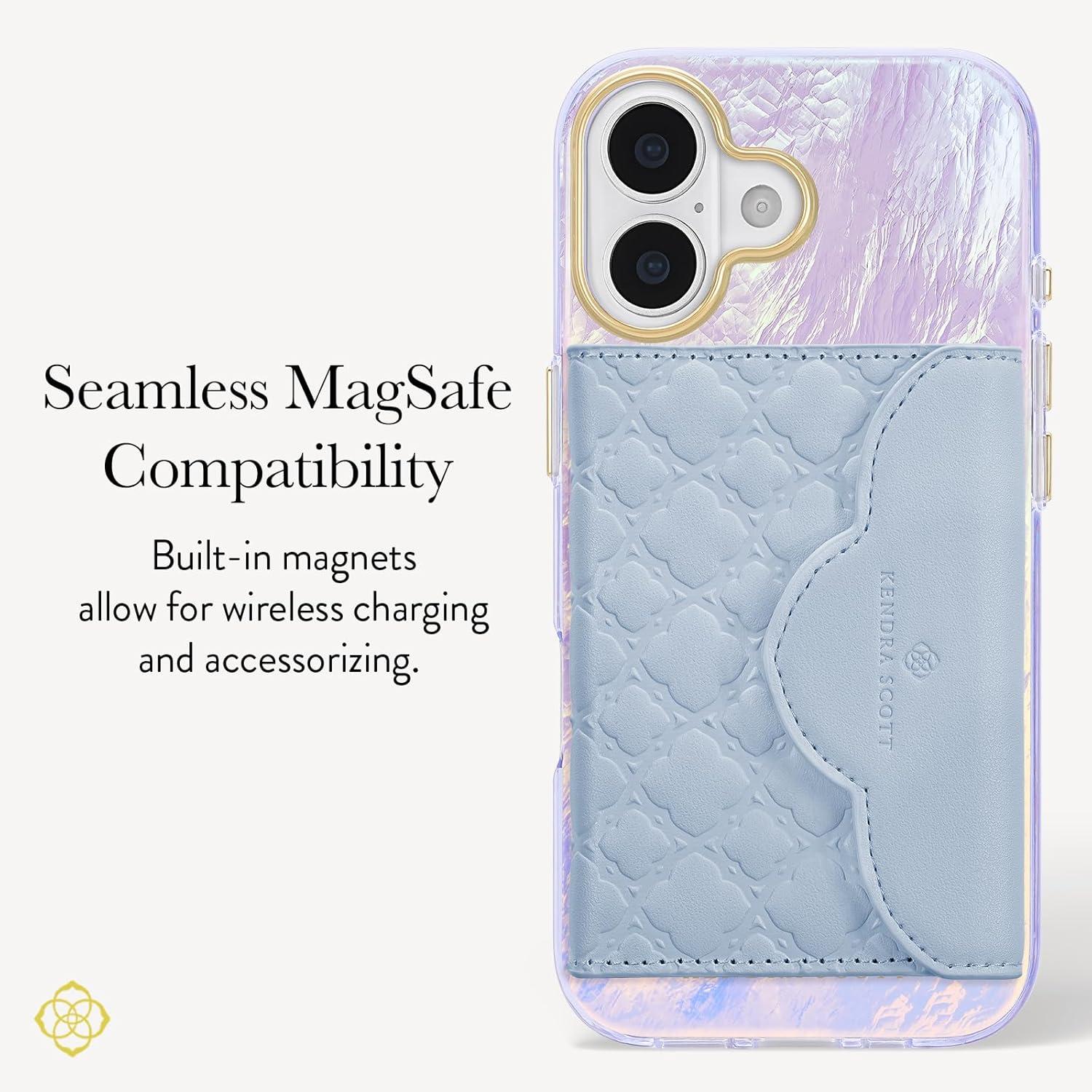imageKendra Scott iPhone 17 Pro Max Case Compatible with MagSafe Designer Phone Case Blue PearlBlue Pearl