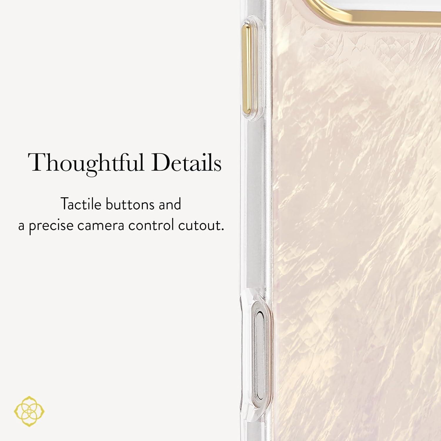 imageKendra Scott iPhone 17 Pro Max Case Compatible with MagSafe Designer Phone Case Blue PearlCream Pearl
