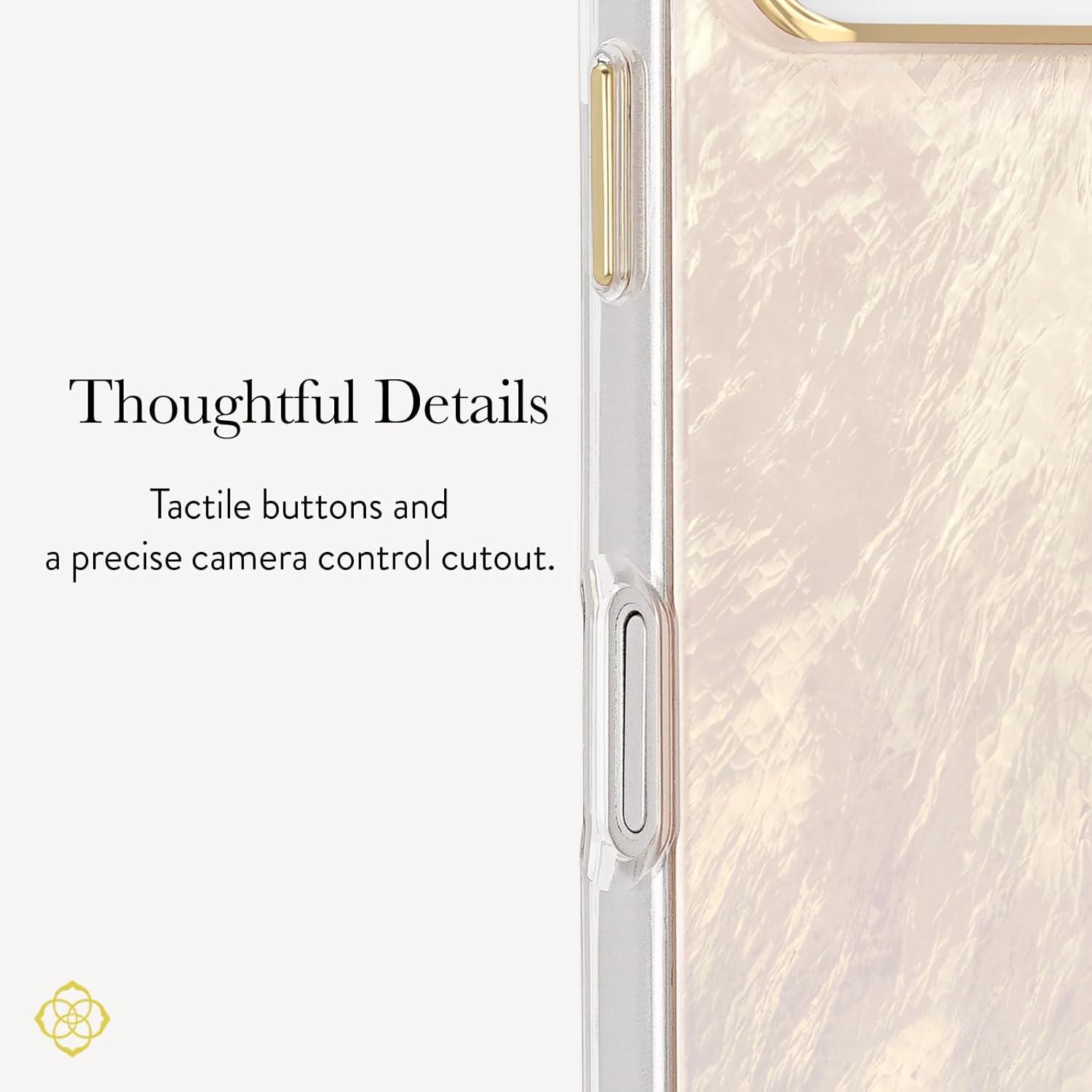 imageKendra Scott iPhone 17 Pro Max Case Compatible with MagSafe Designer Phone Case Blue PearlCream Pearl