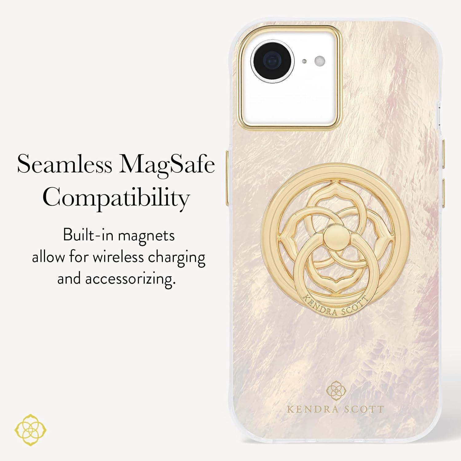 imageKendra Scott iPhone 17 Pro Max Case Compatible with MagSafe Designer Phone Case Blue PearlCream Pearl
