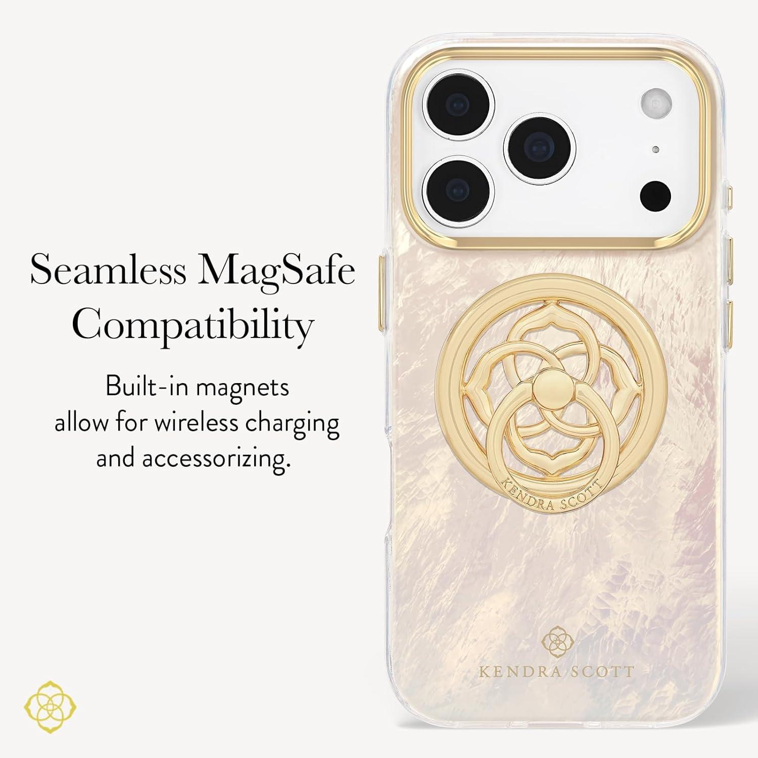 imageKendra Scott iPhone 17 Pro Max Case Compatible with MagSafe Designer Phone Case Blue PearlCream Pearl