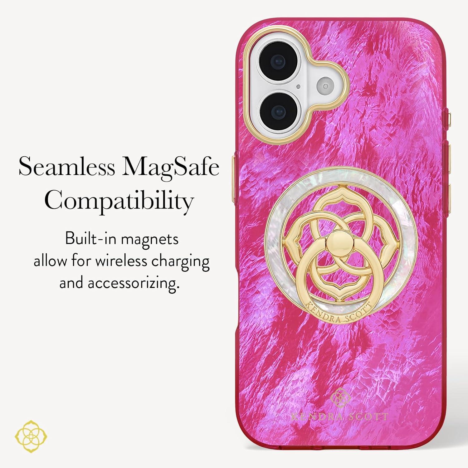 imageKendra Scott iPhone 17 Pro Max Case Compatible with MagSafe Designer Phone Case Blue PearlRaspberry Pearl