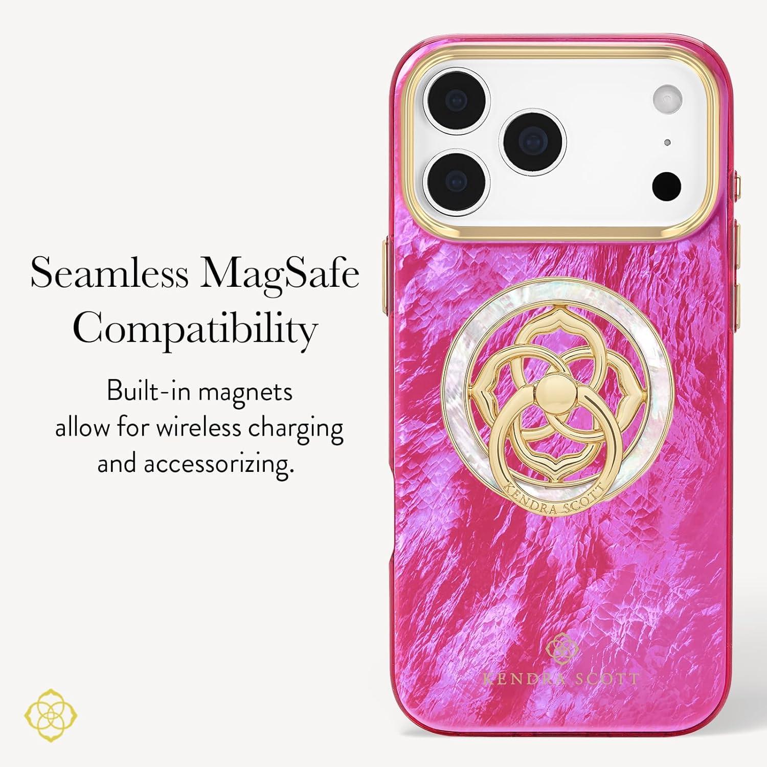 imageKendra Scott iPhone 17 Pro Max Case Compatible with MagSafe Designer Phone Case Blue PearlRaspberry Pearl