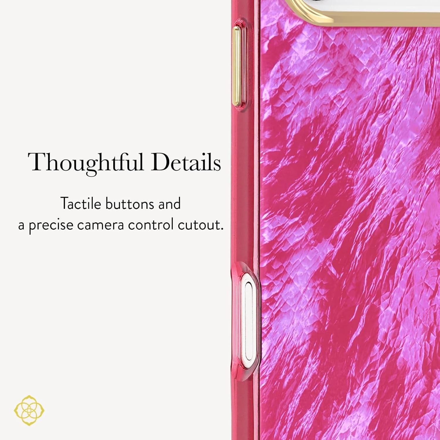 imageKendra Scott iPhone 17 Pro Max Case Compatible with MagSafe Designer Phone Case Blue PearlRaspberry Pearl
