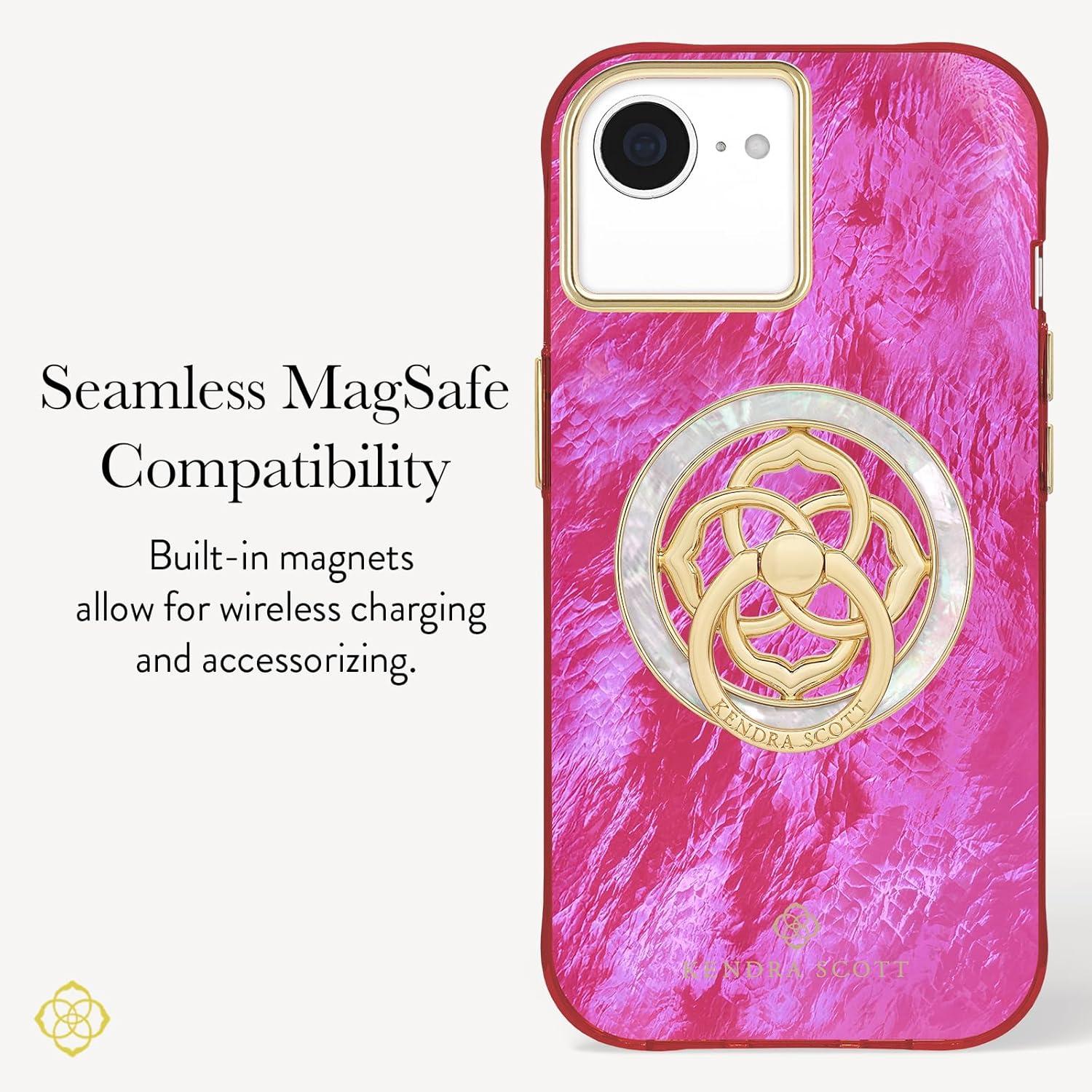 imageKendra Scott iPhone 17 Pro Max Case Compatible with MagSafe Designer Phone Case Blue PearlRaspberry Pearl