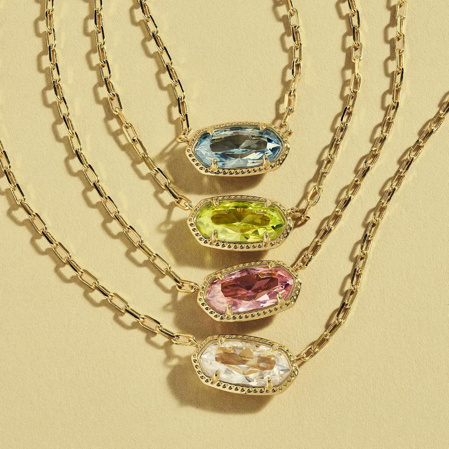 imageKendra Scott Elisa Luxe Pendant Necklace Fashion Jewelry for WomenRHODIUMWHITE CUBIC ZIRCONIA