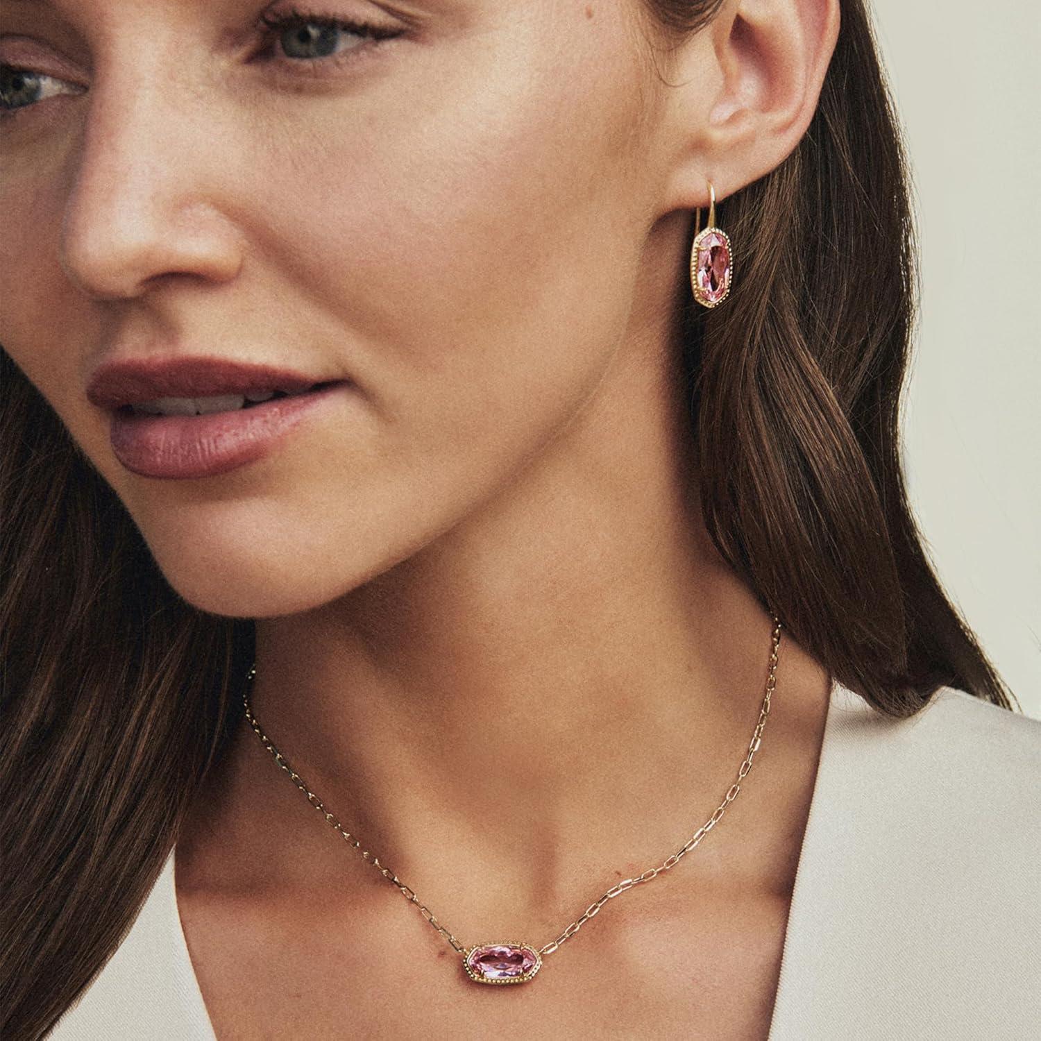 imageKendra Scott Elisa Luxe Pendant Necklace Fashion Jewelry for WomenRHODIUMWHITE CUBIC ZIRCONIA