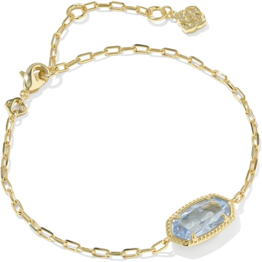 imageKendra Scott Elaina Luxe Chain Bracelet Fashion Jewelry for WomenGOLDLIGHT BLUE CUBIC ZIRCONIA
