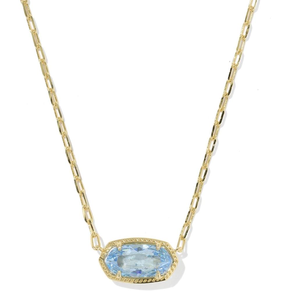 imageKendra Scott Elisa Luxe Pendant Necklace Fashion Jewelry for WomenGOLDLIGHT BLUE CUBIC ZIRCONIA