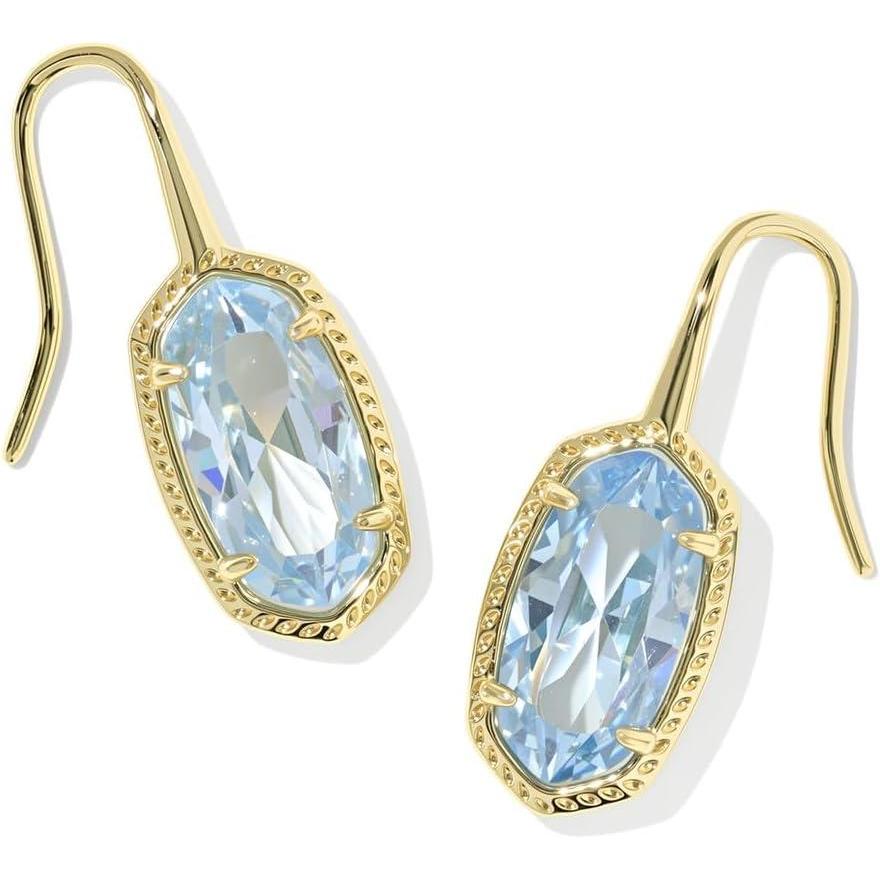 imageKendra Scott Lee Luxe Drop Earring Fashion Jewelry for WomenGOLDLIGHT BLUE CUBIC ZIRCONIA