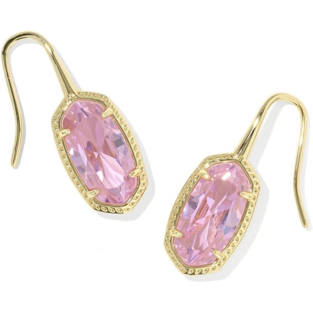imageKendra Scott Lee Luxe Drop Earring Fashion Jewelry for WomenGOLDLIGHT PINK CUBIC ZIRCONIA