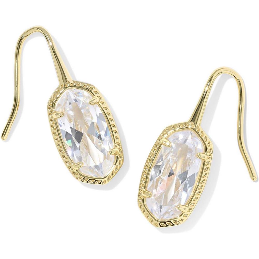 imageKendra Scott Lee Luxe Drop Earring Fashion Jewelry for WomenGOLDWHITE CUBIC ZIRCONIA