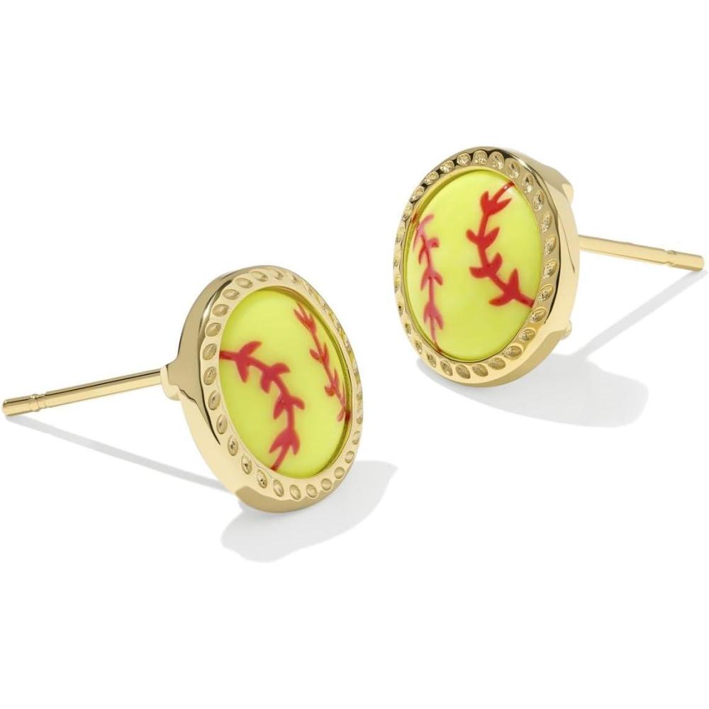 imageKendra Scott Softball Stud Earring Fashion Jewelry for WomenGOLDCHARTREUSE MAGNESITE