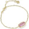 Kendra Scott Elaina Luxe Chain Bracelet, Fashion Jewelry for Women(GOLD-LIGHT PINK CUBIC ZIRCONIA)