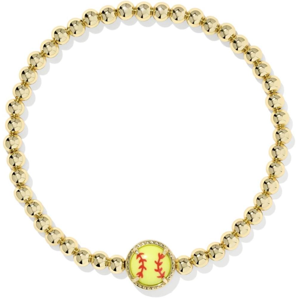 imageKendra Scott Softball Stretch Bracelet Fashion Jewelry for WomenGOLDCHARTREUSE MAGNESITE
