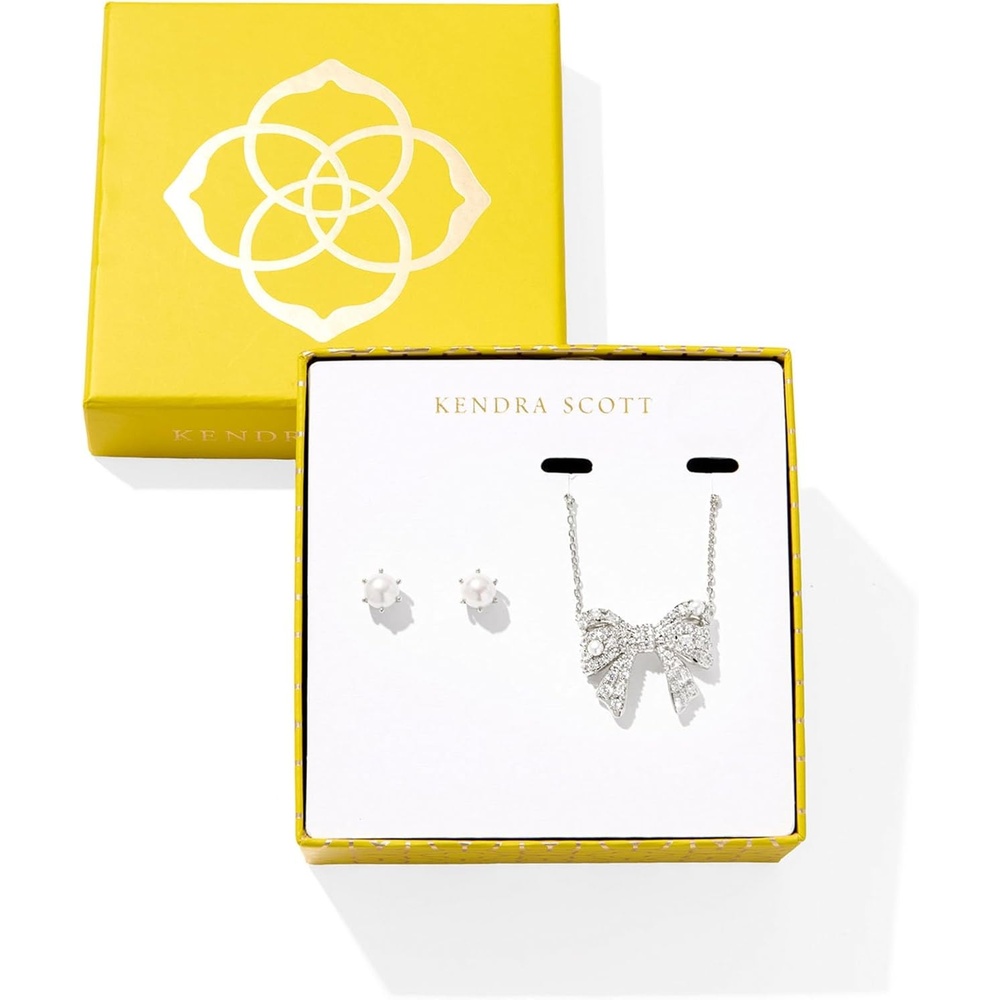 imageKendra Scott Krista Bow And Ashton Gift Set Fashion Jewelry for WomenRHODIUM WHITE PEARL