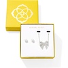 Kendra Scott Krista Bow And Ashton Gift Set, Fashion Jewelry for Women(RHODIUM – WHITE PEARL)