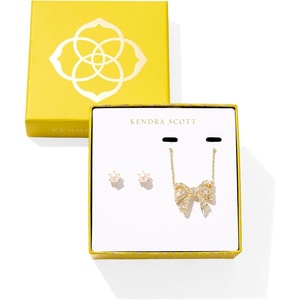 Kendra Scott Krista Bow And Ashton Gift Set, Fashion Jewelry for Women(GOLD – WHITE PEARL)